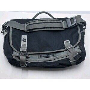 Timbuk2 Classic Messenger Bag Medium Black Gray Laptop Commuter Crossbody